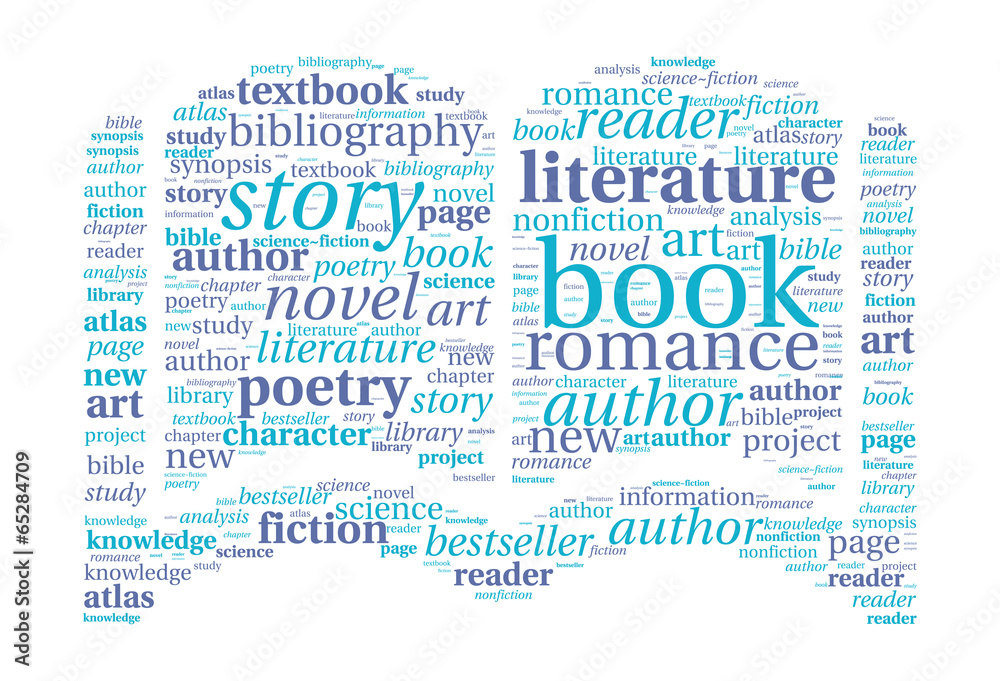 Book shaped word cloud Stock Vector | Adobe Stock