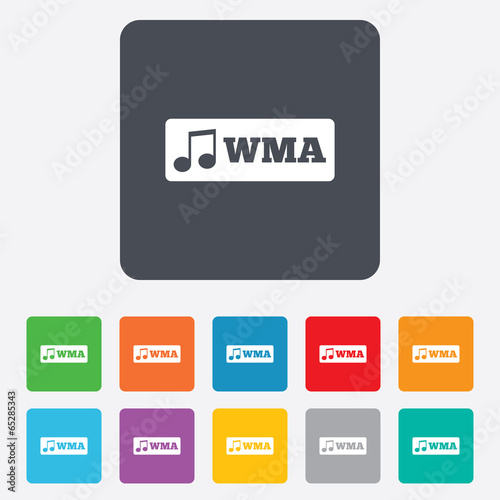 Wma music format sign icon. Musical symbol.