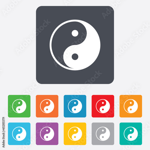 Ying yang sign icon. Harmony and balance symbol.