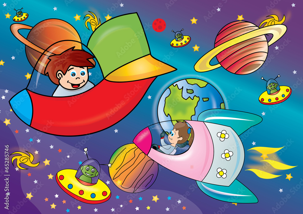 Fototapeta premium kosmos ilustracja dla dzieci
