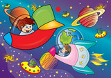 kosmos ilustracja dla dzieci