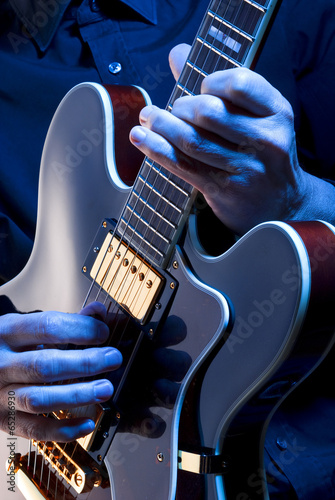 playing blues guitar