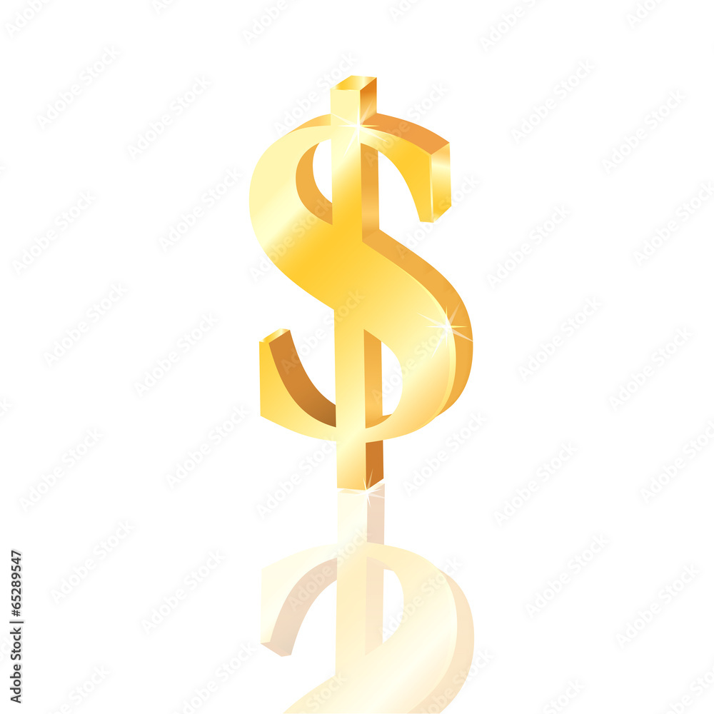Golden dollar sign isolated on white background. Golden dollar sign isolated on white background.