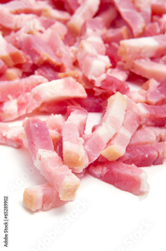 raw chopped bacon