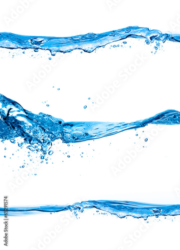 Set of Three Waterlines isolated on white background