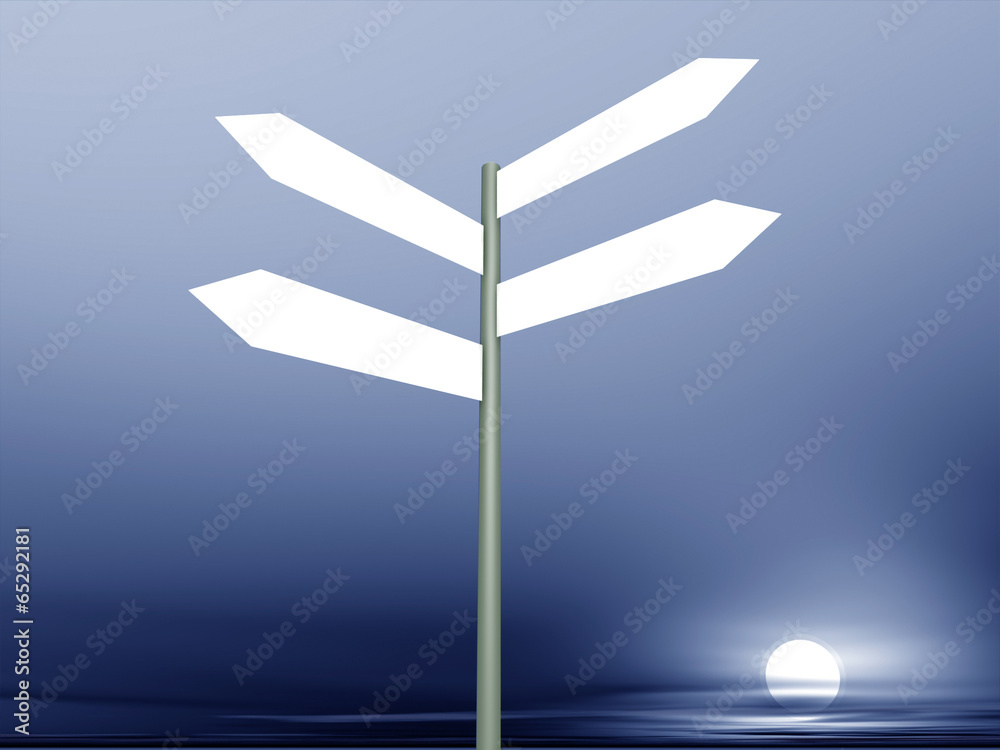 Signpost on beautiful background of sky. 3D render. Signpost on beautiful background of sky. 3D render.