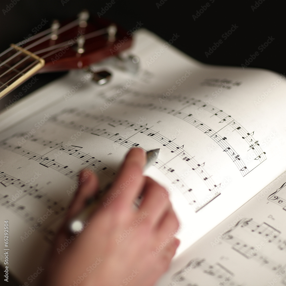 Obraz premium woman who studies musical score