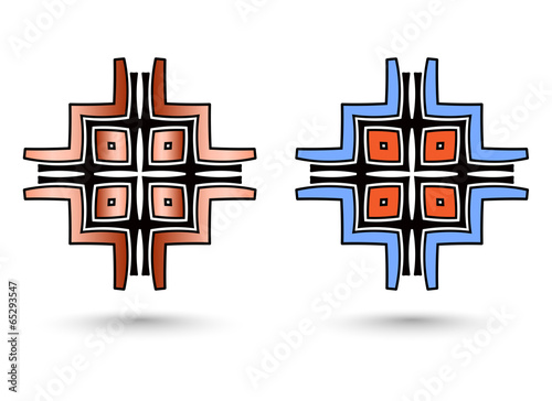 two abstract inca cross