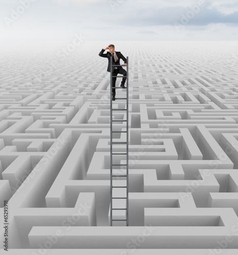 Looking for the solution of the maze