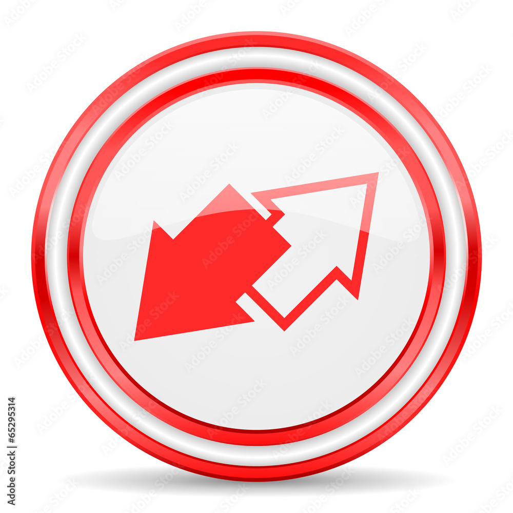 exchange red white glossy web icon exchange red white glossy web icon