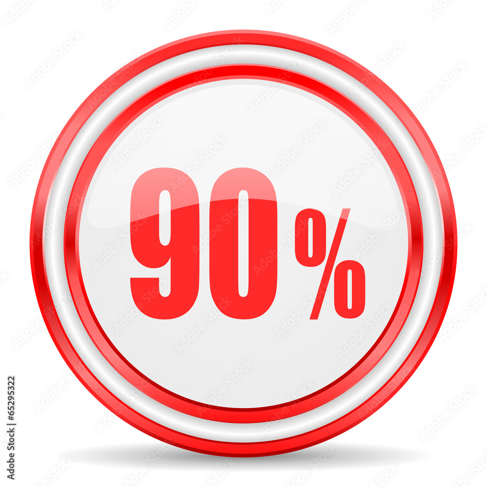 90 percent red white glossy web icon 90 percent red white glossy web icon