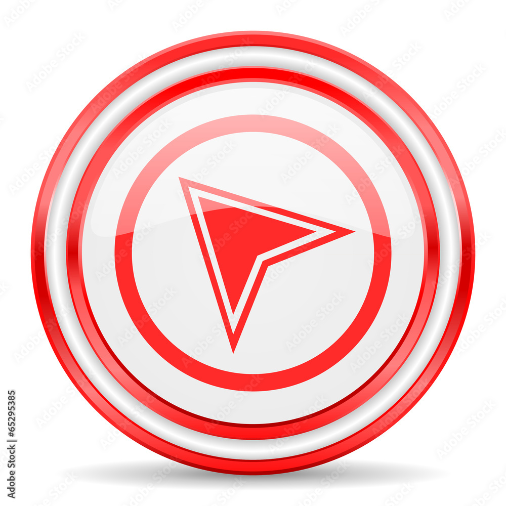 navigation red white glossy web icon navigation red white glossy web icon