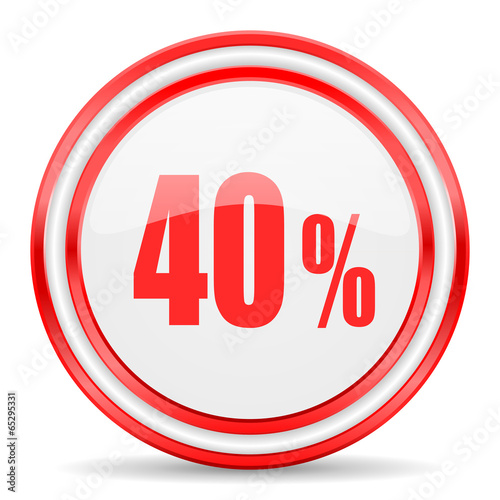 Free Download 40 percent red white glossy web icon - GFXLoad