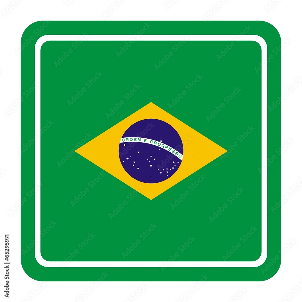 Drapeau brésilien sur un panneau	