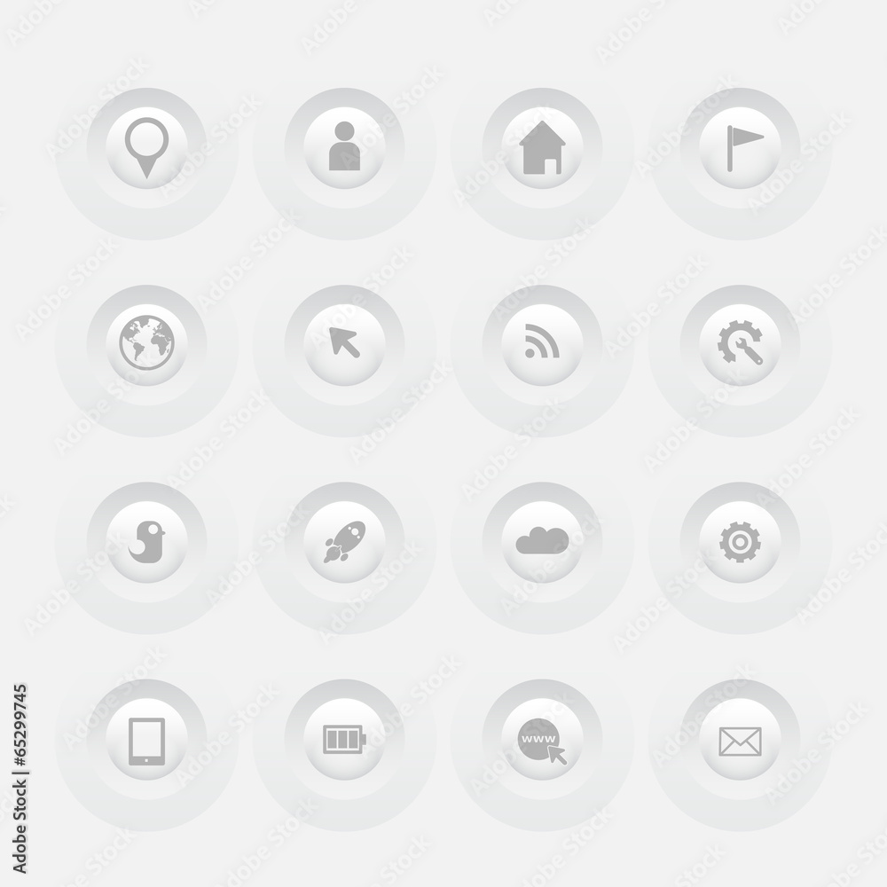 Button Social Media Web design Menu template Button Social Media Web design Menu template