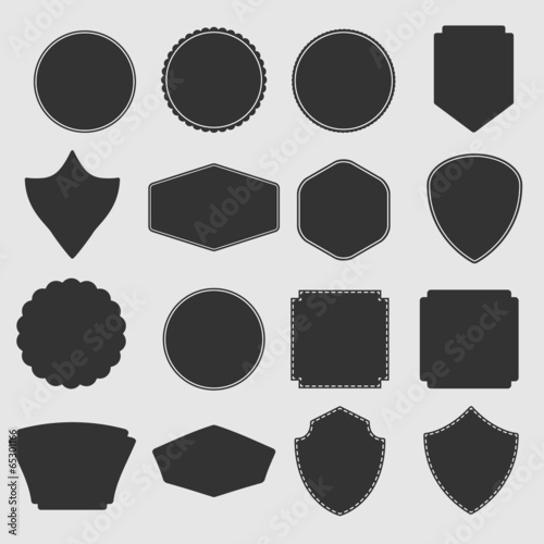 Set of blank retro vintage badges and labels