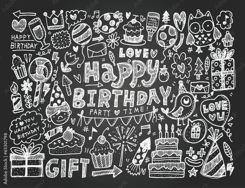 Doodle Birthday party background Doodle Birthday party background
