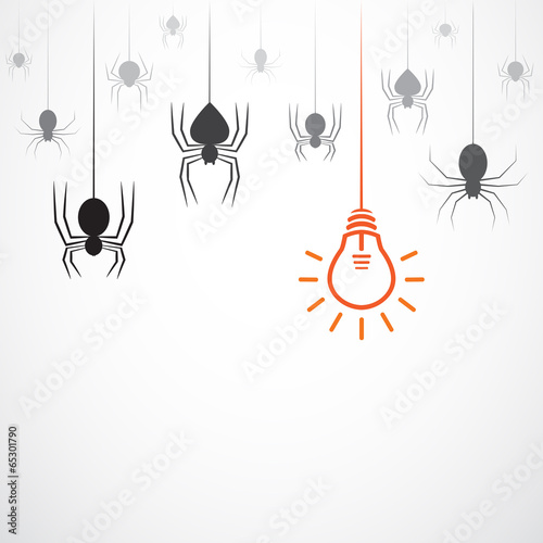 Vector image of an spider and lamp