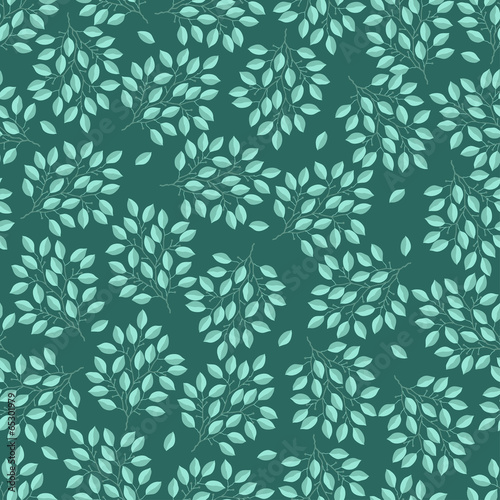 Natural seamless pattern with branches of leaves.