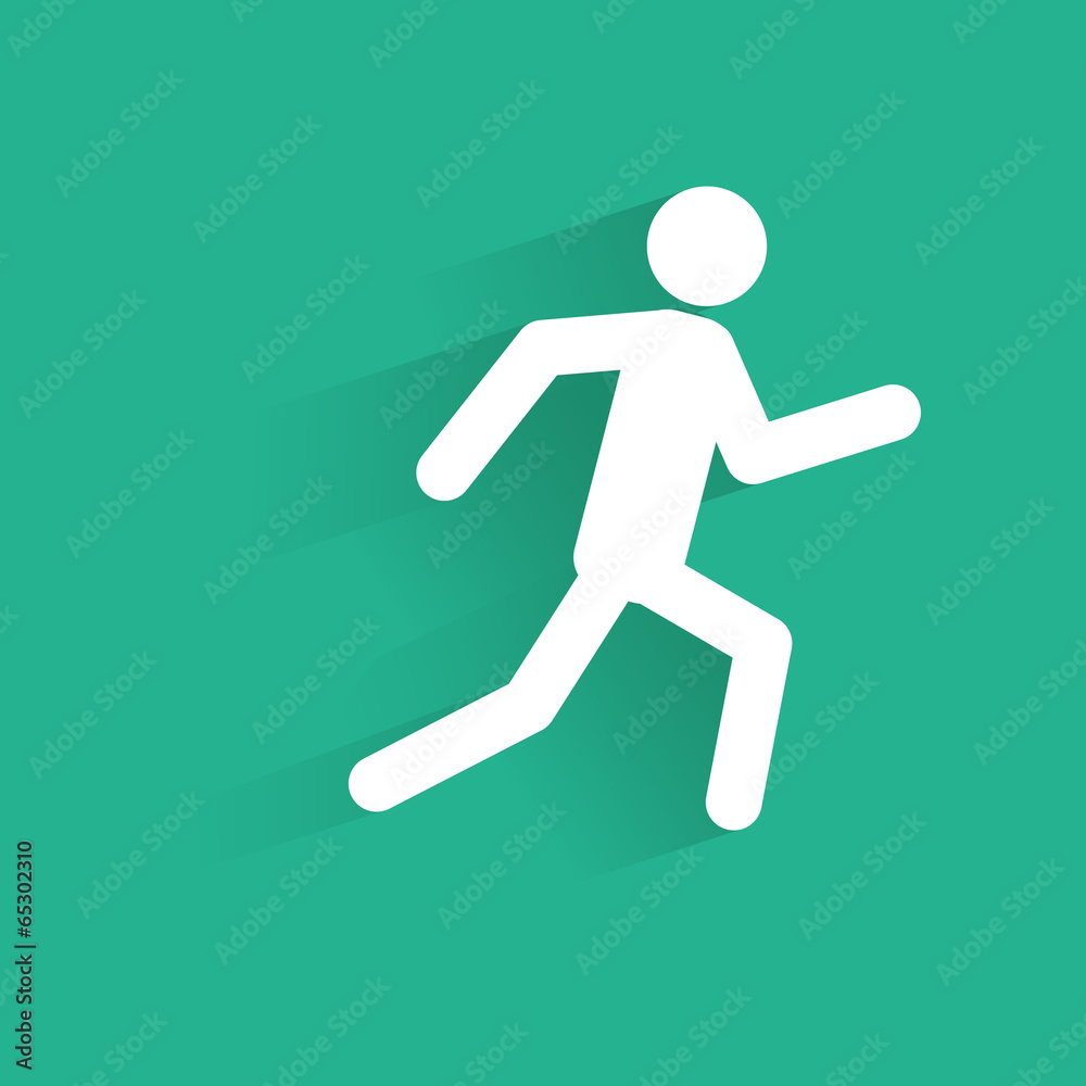 Running man icon silhouette with shadow Vector Illustration Running man icon silhouette with shadow Vector Illustration