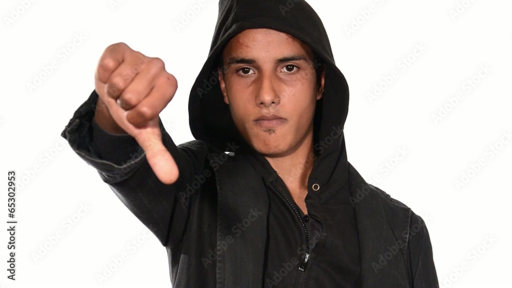 young african man showing thumbs-down young african man showing thumbs-down
