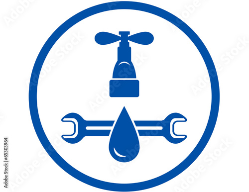 round icon of plumbing service