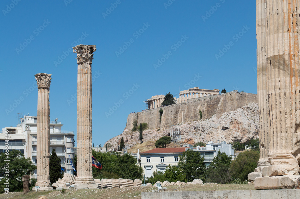 Temple of the Olympian Zeus and the Acropolis Temple of the Olympian Zeus and the Acropolis