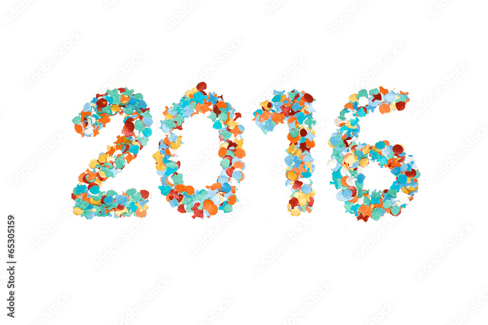 Carnival 2016 confetti and outline isolated Carnival 2016 confetti and outline isolated