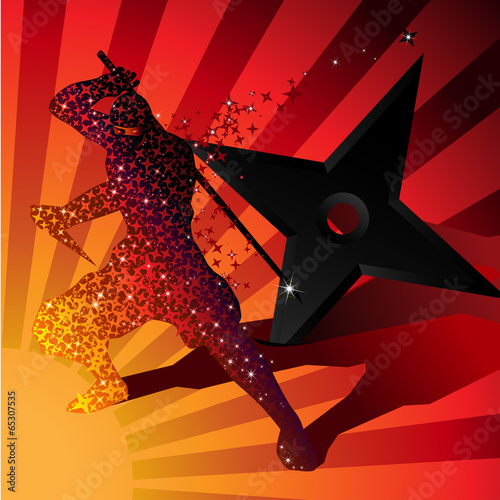 Ninja magic invisible silhouette Vector