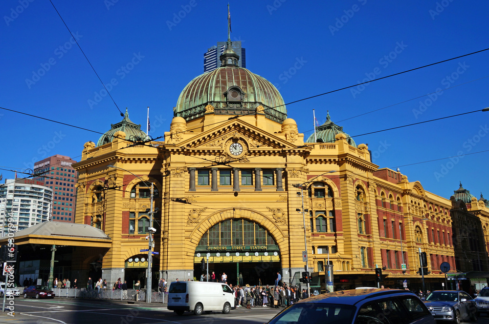 Naklejka premium Stacja Flinders Street (Melbourne, Australia)