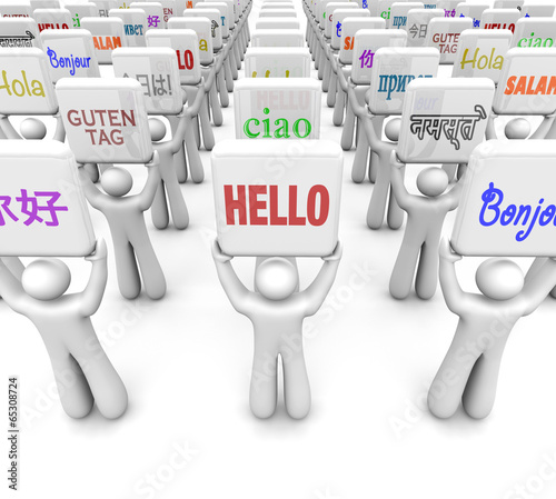 Hello Words Different Languages Greeting World Culture Diversity photo