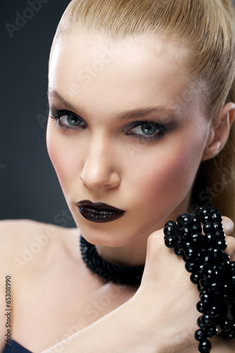 beautiful girl with beads