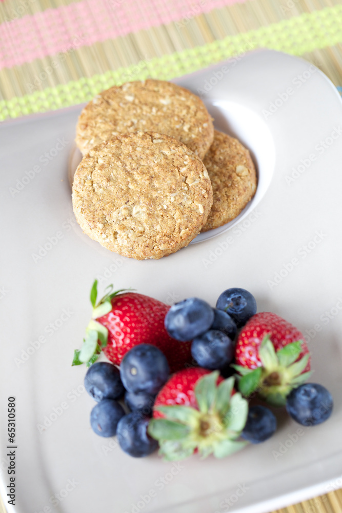 Cookie and fruits Cookie and fruits