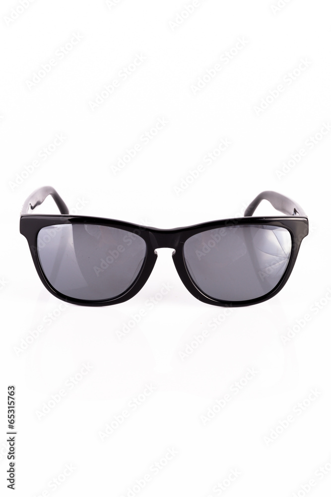 oldstyle black sunglasses isolated on white