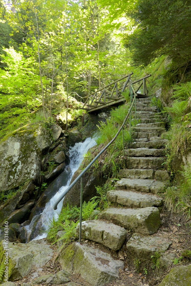 Obraz premium Wodospady Gertelbach, Kamienne Schody Czarnego Lasu