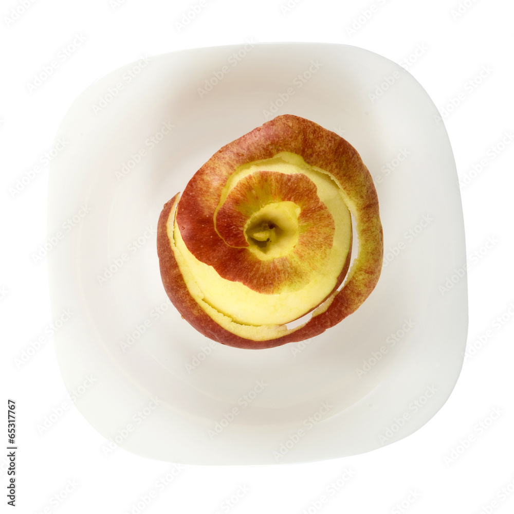 Isolated image of a single apple on a plate