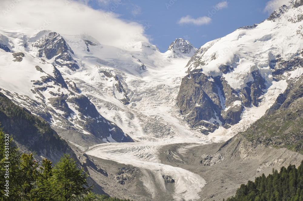 Morteratsch, Gletscher, St. Moritz, Alpen, Graubünden, Schweiz