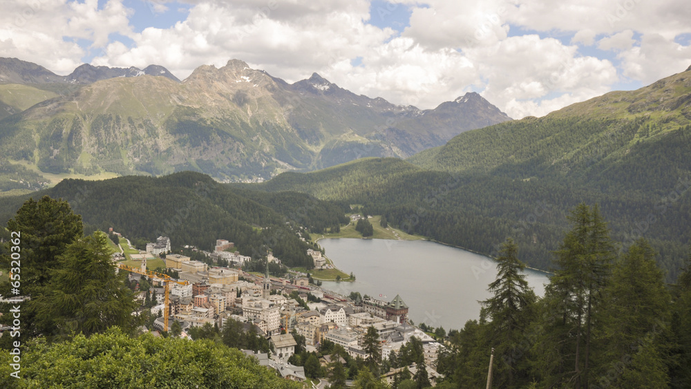 St. Moritz, Corviglia, See, Schweizer Alpen, Sommer, Graubünden