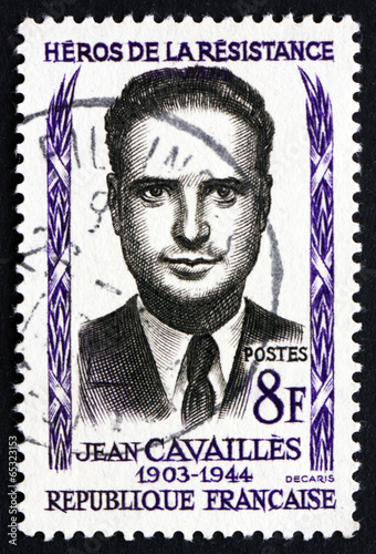 Postage stamp France 1958 Jean Cavailles, Hero