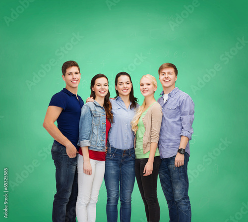 group of smiling students standing