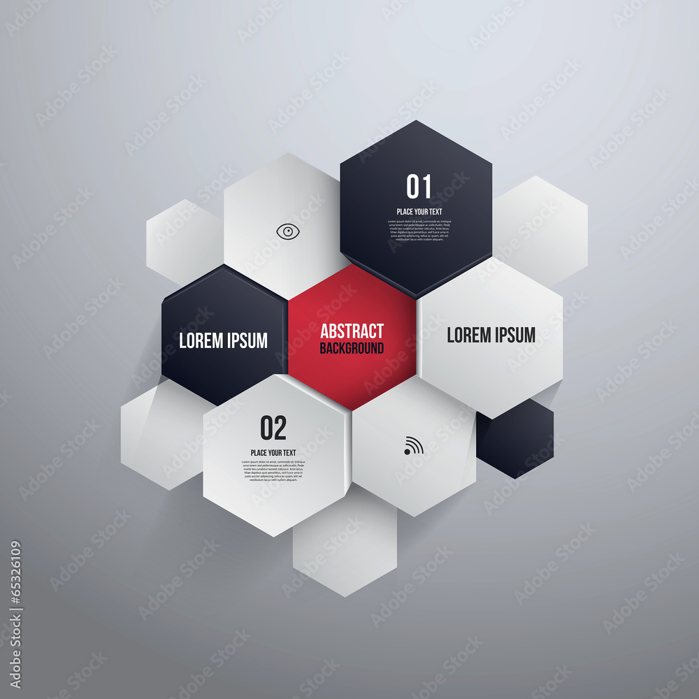 Hexagon Design.can be used for Infographics or website layout