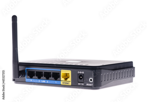 Internet wireless router isolated on white background