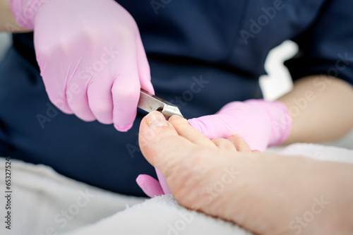 Pedicure in progress