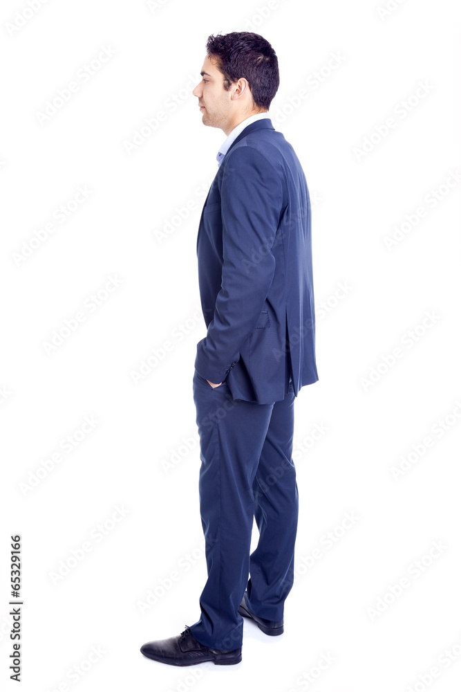 Confident business man standing isolated on white background Confident business man standing isolated on white background