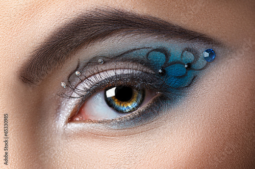 Modern fashion makeup of a female eye
