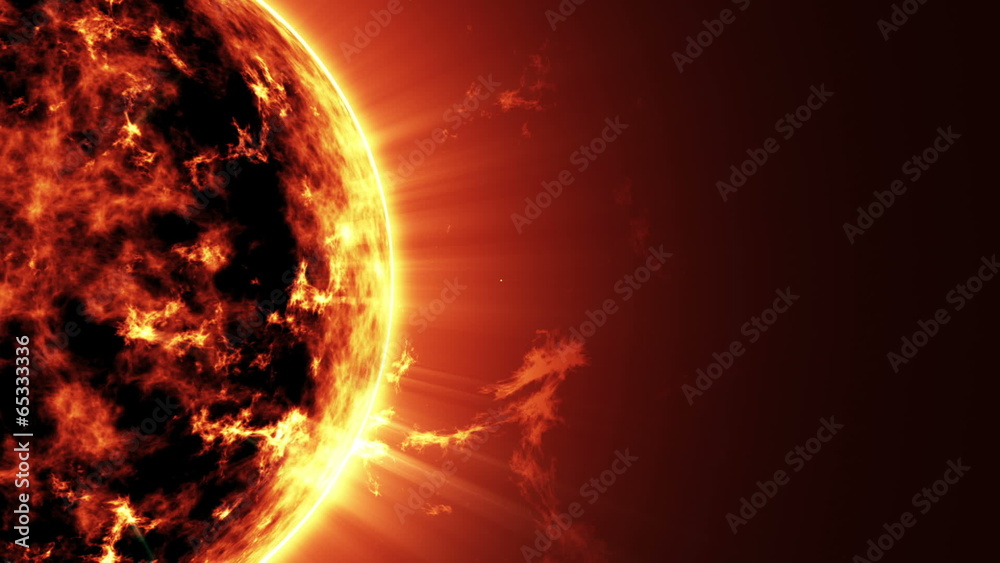 Seamless Looping Animation of a Big Sun Star in Space