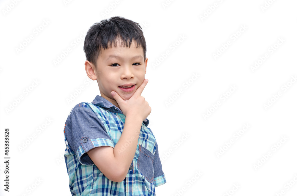 Asian little boy on white background Asian little boy on white background