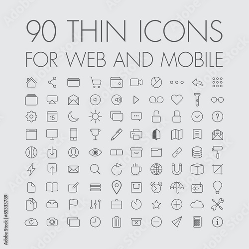 90 icons for web and mobile
