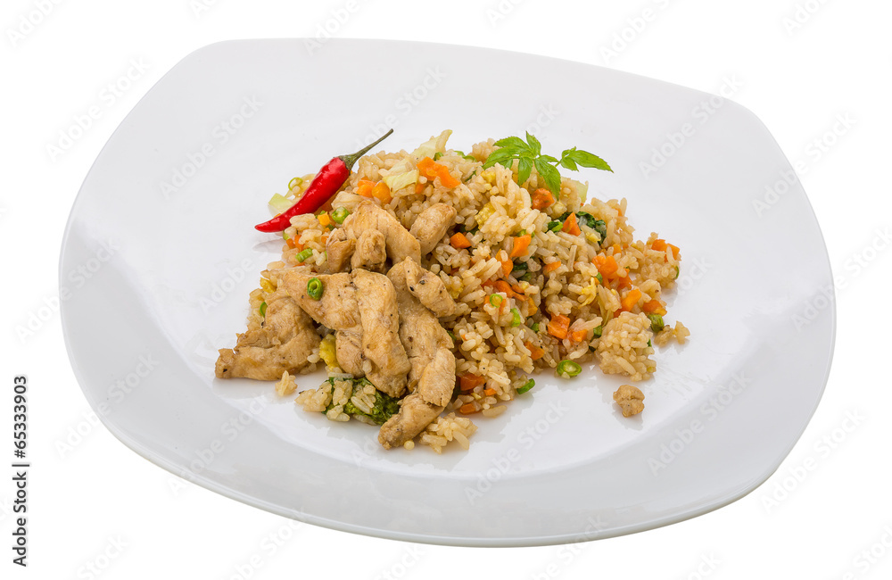 Fried rice with chicken Fried rice with chicken