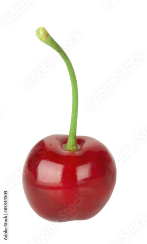 juicy cherries on the white background